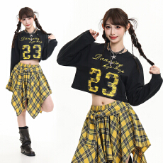 批发春秋长袖新<b class='q'>款</b>爵士舞服装<b class='q'>走</b><b class='q'>秀</b>时髦潮女团甜酷jazz酷演出服