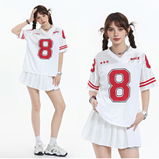 批发<b class='q'>韩版</b>女团爵士舞蹈运动会大学生拉拉队啦啦操团体表演服健美操套装