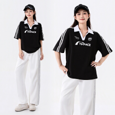 批发2026新款情侣装夏季撞色POLO短袖休闲男女<b class='q'>学生</b><b class='q'>班</b><b class='q'>服</b>校<b class='q'>服</b>套装