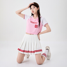 批发少<b class='q'>女</b>学生运动会开幕式入场团体啦啦操健美操表演服演出服装新款
