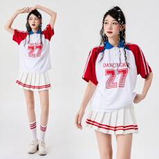 批发学生拉拉队演出服啦啦队服装<b class='q'>女</b>啦啦操套装<b class='q'>女</b>团舞蹈爵士舞台表演服