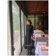 批发花花奥黛丽~韩版翻领分割线双排扣小香风设计感羊毛毛呢大衣