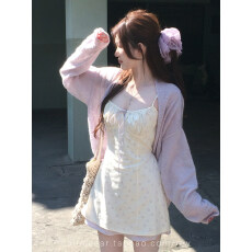 批发CallmeEar//【雾影雏菊】纯欲甜美吊带<b class='q'>连衣</b>裙/宽松慵懒针织开衫