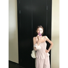 批发Skk Store Lace少女香气 浪漫婉约法式蕾丝小吊带/花边休闲<b class='q'>裤</b>套<b class='q'>装</b>