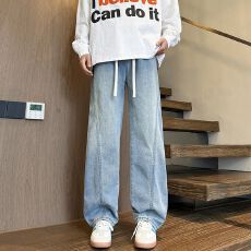 批发牛仔裤男宽松<b class='q'>男士</b>春秋2025新款潮流<b class='q'>休闲</b><b class='q'>长裤</b>高街男生直筒美式裤子