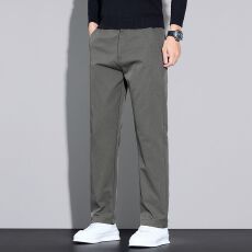批发纯色休闲裤男秋季新品时尚宽松显高舒适商务中青年直筒长裤子