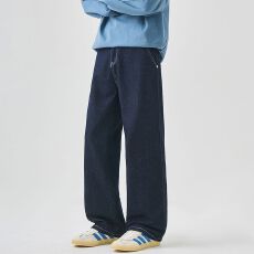 批发2025秋季新款原牛不褪色男士裤子秋冬潮牌百搭宽松直筒牛仔裤男