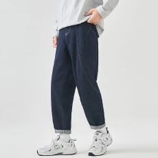 批发2025秋季新款原牛不褪色男士裤子秋冬潮牌百搭宽松直筒牛仔裤男