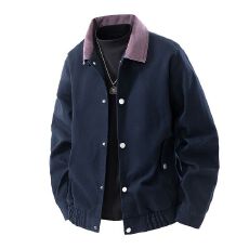 批发男装春秋<b class='q'>新款</b>复古潮牌撞色翻领夹克男女<b class='q'>情侣</b><b class='q'>街头</b>宽松百搭休闲外套