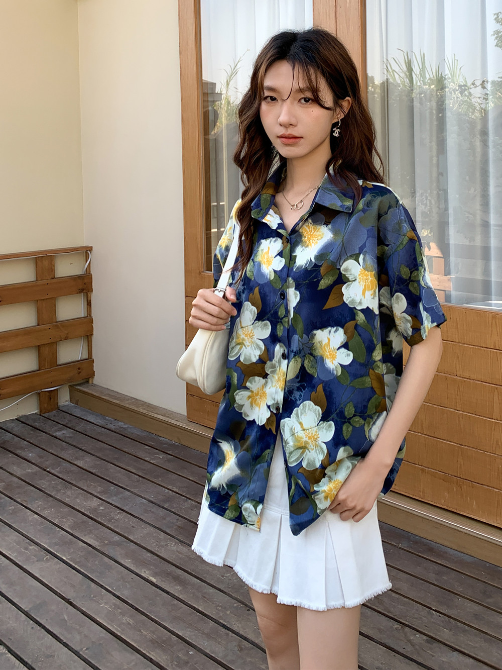 实拍 复古港味碎花衬衫女2026夏季新款设计感小众休闲短袖上衣