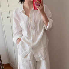 批发不是实拍 白色棉麻衬衫女春夏季韩版宽松慵懒休闲长袖<b class='q'>防晒</b>衬衣