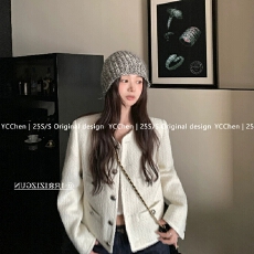 批发法式复古气质小香风<b class='q'>短</b>款<b class='q'>外套女</b>2026年秋季新款纽扣设计感夹克上衣