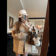 批发典藏香香鎏金小香风<b class='q'>外套女</b>2026秋冬新款韩系设计感宽松长袖