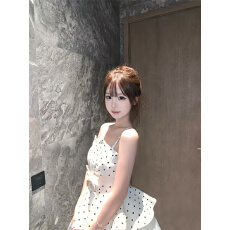 批发实拍  波点拼接<b class='q'>网纱</b>公主芭蕾风蓬蓬连衣裙女