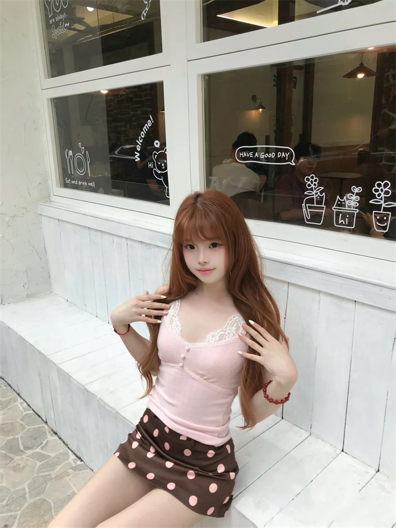 실사 캐미솔 핫걸 인사이드 가져 가라. 만나는 외출용 순수한 욕망 레이스 측면 민소매 맨위