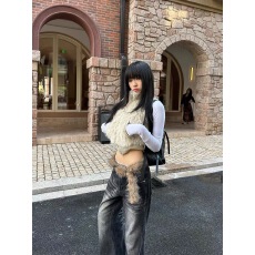 批发内式<b class='q'>街头</b>设计感羊羔绒马甲外套女秋冬宽松休闲叠穿仿皮草