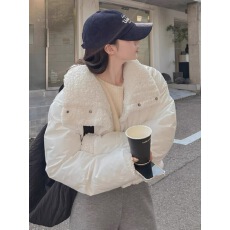 批发<b class='q'>韩国</b>东大门<b class='q'>代购</b><b class='q'>正品</b>女装冬季双面穿羊羔毛立领保暖棉服短外套多色