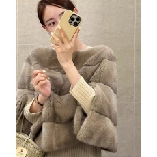 批发仿韩国奢华高端贵妇水貂皮斗篷 短款环保皮草外套披肩