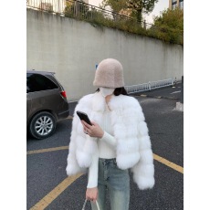 批发立领仿狐狸毛车条皮草外套女短款毛毛2025冬季新款网红年轻款