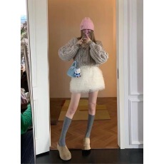 批发韩系杏色洋气重工层层网纱蛋糕裙女秋冬<b class='q'>新款</b>小众半身裙辣妹<b class='q'>短裙</b>子