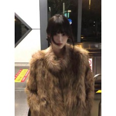 批发复古高级感超好看晕染毛毛外套小个子洋气时髦环保皮草女2025<b class='q'>秋</b>季