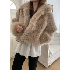 批发韩国<b class='q'>东大门</b><b class='q'>代购</b>冬季款时尚百搭翻领毛毛外套