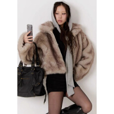 批发韩国<b class='q'>东大门</b><b class='q'>代购</b>显瘦休闲长袖百搭毛毛仿皮草外套上衣女