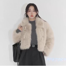 批发<b class='q'>韩国</b>代购韩系复古毛绒女翻领宽松高级感绒感外套