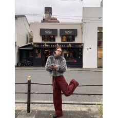 批发2026冬装新款美式棕色豹纹<b class='q'>印花</b>保暖毛毛外套翻领拉链宽松夹克