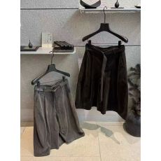 批发WH JIA冬季韩版褶皱宽松丝绒阔腿休闲裤女百搭高腰加绒厚款七分裤