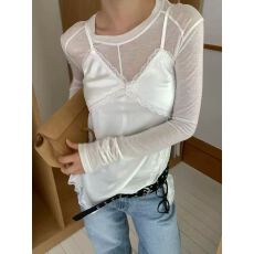 批发2025秋冬新款欧美风蕾丝性感V领醋酸<b class='q'>雪纺</b><b class='q'>吊带</b>上衣露背花边背心女