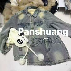 批发2025冬季新款韩系<b class='q'>牛仔</b>风加绒<b class='q'>外套女</b>秋冬宽松显瘦半身裙时尚套装