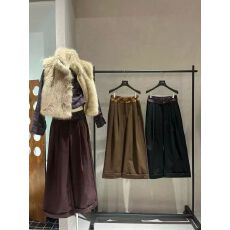 批发十三行2025冬装新款格子拼接阔腿长裤女设计感高腰显瘦休闲裤子