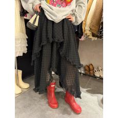 批发韩国东大门2026春冬新款女装时尚甜美纯色半身<b class='q'>裙</b>不规则长<b class='q'>裙</b>子