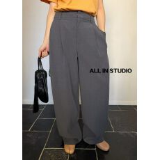 批发ALL IN-设计感折边休闲西裤中腰显瘦阔腿西装裤