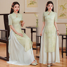 批发2026夏季新款足疗技师旗袍<b class='q'>工作服</b>女新中式旗袍spa采耳养生工衣