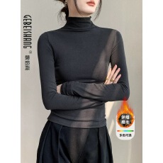 批发半高领磨毛长袖T恤女2025秋冬季新款<b class='q'>修身</b>显瘦<b class='q'>西装</b>内搭抓绒打底衫