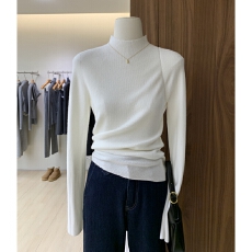 批发基础款半<b class='q'>高领</b>针织<b class='q'>打底衫</b>女2025秋季新款内搭长袖冬季软糯亲肤上衣