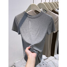 批发2026夏季新款基础款圆领短袖<b class='q'>T</b>恤女简约内搭软糯半袖正肩上衣ins潮