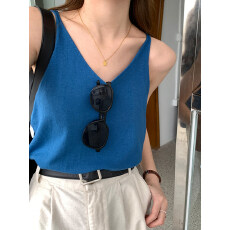 批发2026春季新款V领内搭针织打底小吊带女<b class='q'>韩版</b>休闲背心外穿网红上衣
