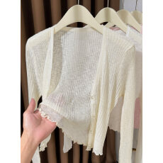 批发白色轻薄针织薄款开衫配吊带2026新款高级感配裙子冰丝防晒小披肩