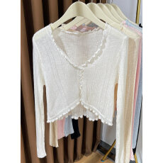 批发薄款<b class='q'>针织衫</b>女外搭小披肩配裙子夏季空调衫冰丝防晒开衫小外套罩衫