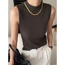 批发羊毛混纺半高领显瘦针织衫背心女<b class='q'>春</b>秋2026新款修身上衣内搭打底衫