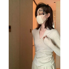 批发气质高级感内搭V领毛衣女秋冬长袖<b class='q'>修身</b>显瘦打底针织衫上衣女2026