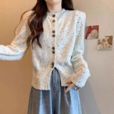 批发法式高级感针织毛衣外套女秋冬季2026新款温柔风开衫修身显瘦上衣