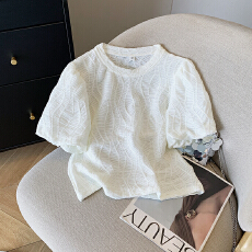 批发实拍 大货 2026夏季新款设计感别致法式<b class='q'>衬衣</b>气质泡泡袖T恤上衣女