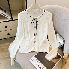 实拍 大货 2026春装新款韩版气质百搭系带上衣圆领针织衫毛衣女