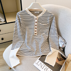 批发实拍 大货 2026春装新款设计感韩版条纹洋气打底针织衫上衣毛衣女