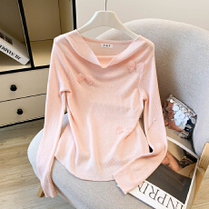 批发实拍 大货 2026春装新款设计感洋气打底衫立体蝴蝶结<b class='q'>针织衫</b>毛衣女