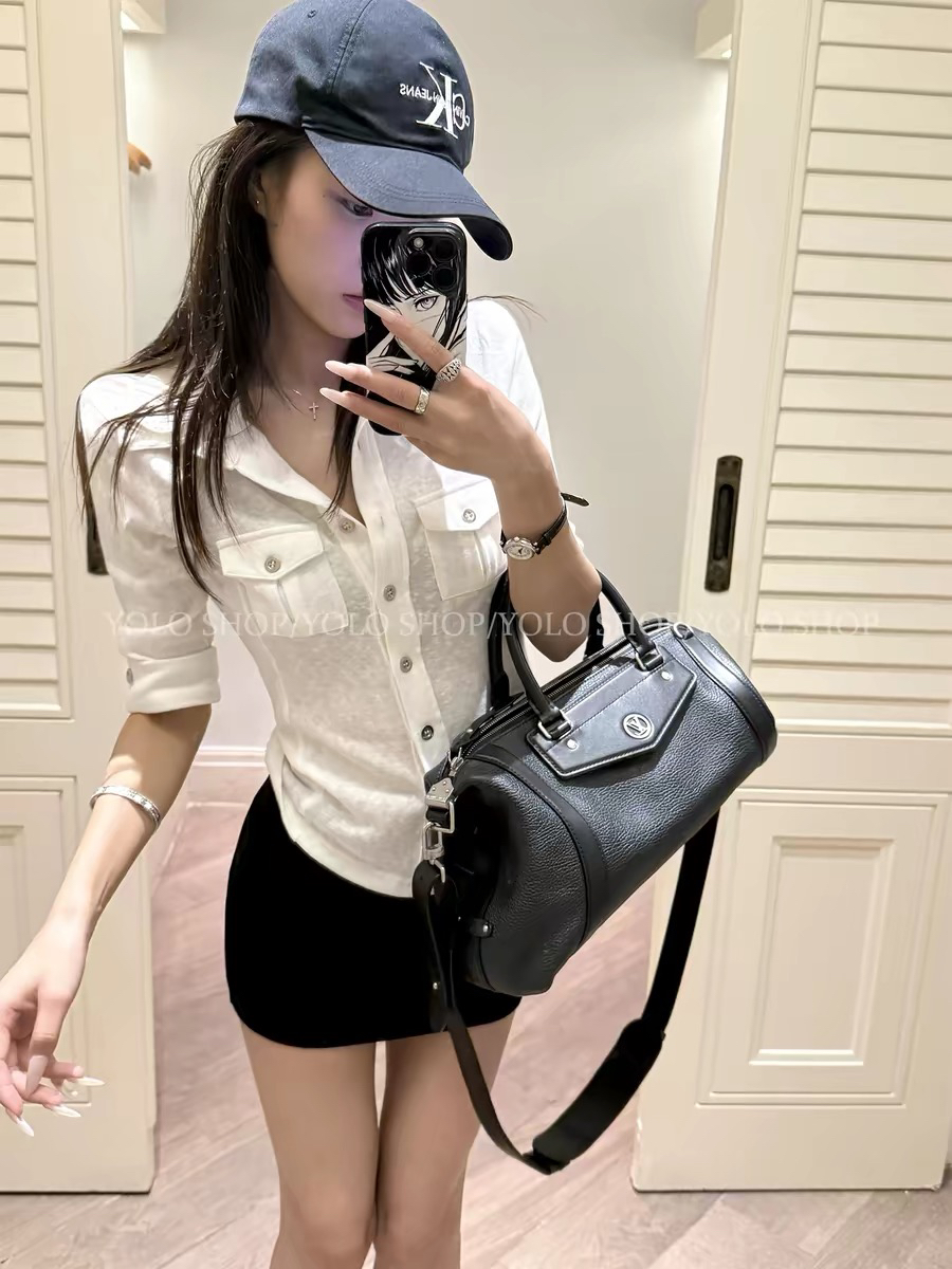 yolo shop 핫걸 주간 접시 니트 반팔 신축성 워크웨어 여성 셔츠 화이트 POLO 칼라 다용도 맨위